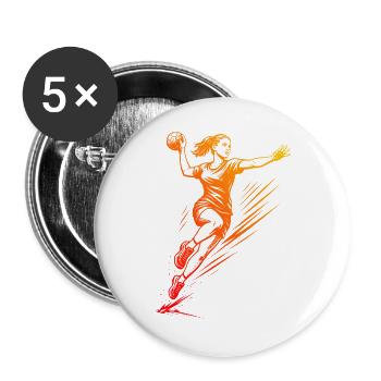 Coole Handball Inspiration fuer Frauen - Buttons groß 56 mm (5er Pack) - Weiß - Vorne