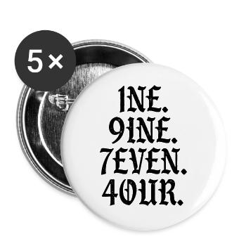 Millésime 1974 - Lot de 5 grands badges (56 mm) - blanc - Devant