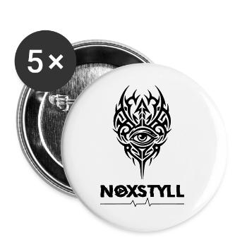Noxstyll - Lot de 5 grands badges (56 mm) - blanc - Devant