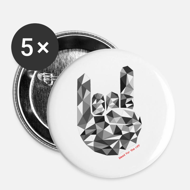 Bleed For The Riff B/W - Buttons large 2.2''/56 mm (5-pack) - white