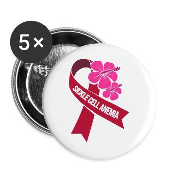 Sichelzellen Anämie - Buttons groß 56 mm (5er Pack) - Weiß - Vorne