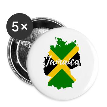 Germany goes Jamaica - Buttons large 2.2''/56 mm (5-pack) - white - Front