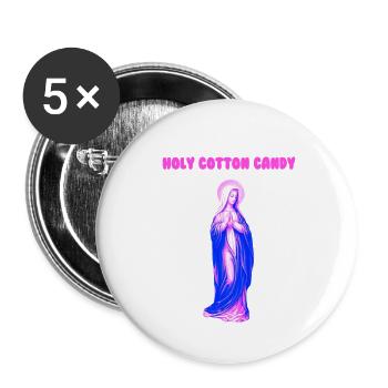 Holy Cotton Candy Virgin Mary Pop - Buttons large 2.2''/56 mm (5-pack) - white - Front