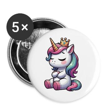 Licorne Licorne Fan Licorne Amoureux de la licorne - Lot de 5 grands badges (56 mm) - blanc - Devant