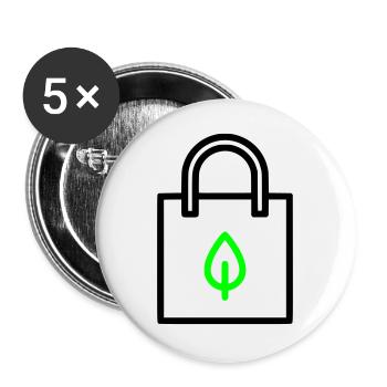 Cloth Bag Bag Sheet - Buttons large 2.2''/56 mm (5-pack) - white - Front