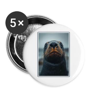 Sea Lions Sea Lion - Buttons large 2.2''/56 mm (5-pack) - white - Front