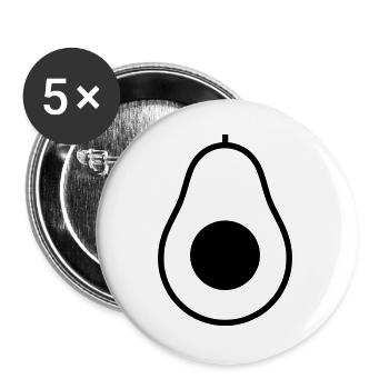 Avocado Half Pit, Icon - Buttons large 2.2''/56 mm (5-pack) - white - Front