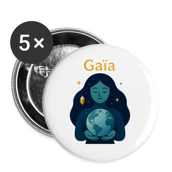 Ewige Kosmische Gaia - Buttons groß 56 mm (5er Pack) - Weiß - Vorne