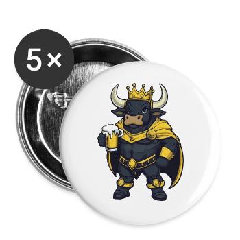 Taurus Beer King - Buttons large 2.2''/56 mm (5-pack) - white - Front