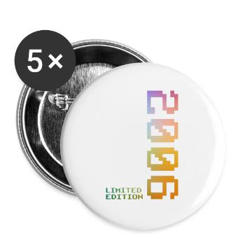 20e anniversaire 2006 Cadeau Pixel - Lot de 5 grands badges (56 mm) - blanc - Devant