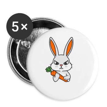 QW_NAC_SZARY_Z_BIALYM_NAPISEM - Buttons large 2.2''/56 mm (5-pack) - white - Front
