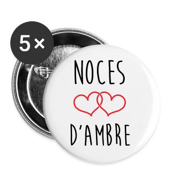 Amber Wedding 34 Jahre Ehe - Buttons groß 56 mm (5er Pack) - Weiß - Vorne