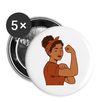 Strong Mom – Proud and Self-Confident Mother's Day - Buttons large 2.2''/56 mm (5-pack) - white - Front
