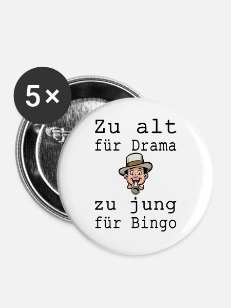 Bingo - Buttons groß 56 mm (5er Pack) - Weiß