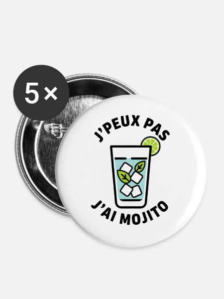 Lime Mint Eisglas - Buttons groß 56 mm (5er Pack) - Weiß