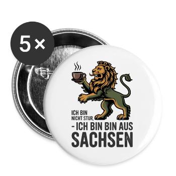  Ich Bin Nicht Stur Ich Bin Bin Aus Sachsen - Buttons groß 56 mm (5er Pack) - Weiß - Vorne