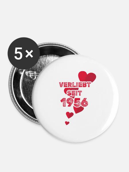 1956 - Buttons groß 56 mm (5er Pack) - Weiß