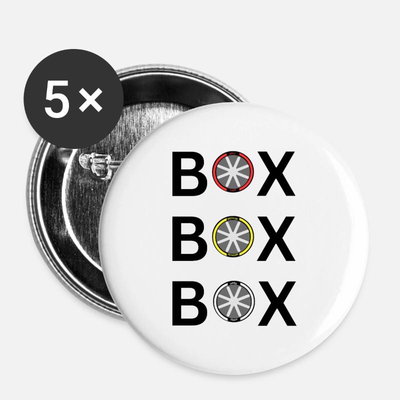 BOX BOX BOX - Buttons large 2.2''/56 mm (5-pack) - white