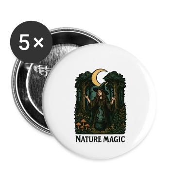 Waldhexe Mondzauber - Buttons groß 56 mm (5er Pack) - Weiß - Vorne