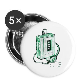 années 80 - Lot de 5 grands badges (56 mm) - blanc - Devant