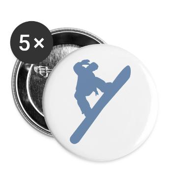 Minimalist snowboarder winter sports - Buttons large 2.2''/56 mm (5-pack) - white - Front