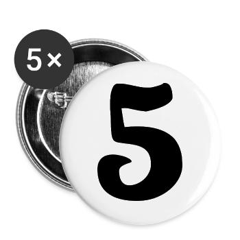 5. ANNIVERSARY. 5 YEARS. 5th ANNIVERSARY. CHILD - Buttons large 2.2''/56 mm (5-pack) - white - Front
