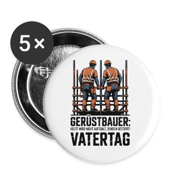 Gerüstbauer Papa Vatertag Geschenk Shirt 2026 - Buttons groß 56 mm (5er Pack) - Weiß - Vorne