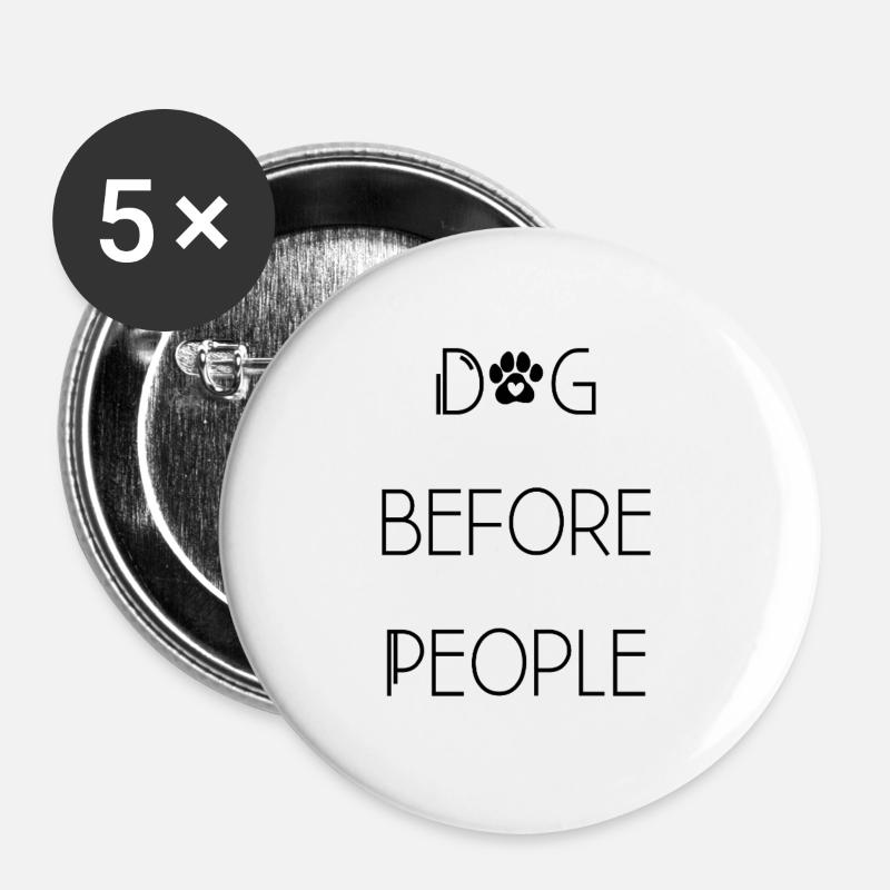 Black Silhouette Minimalism - Buttons large 2.2''/56 mm (5-pack) - white