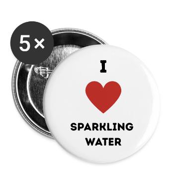 I Love Sparkling Water - Buttons large 2.2''/56 mm (5-pack) - white - Front