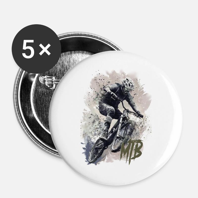 Mtb - Buttons groß 56 mm (5er Pack) - Weiß