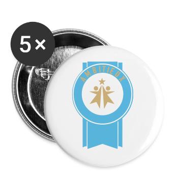 Ambitieux  - Lot de 5 grands badges (56 mm) - blanc - Devant