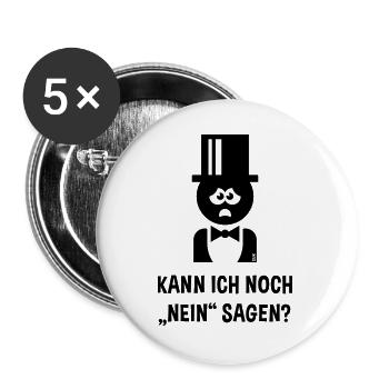 Bräutigam – Kann Ich Noch „Nein“ Sagen? (JGA / B) - Buttons groß 56 mm (5er Pack) - Weiß - Vorne