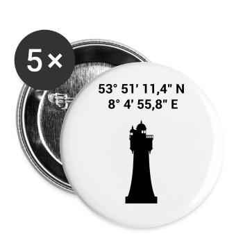 Red Sand Lighthouse - Maritime North Sea Baltic Sea - Buttons large 2.2''/56 mm (5-pack) - white - Front