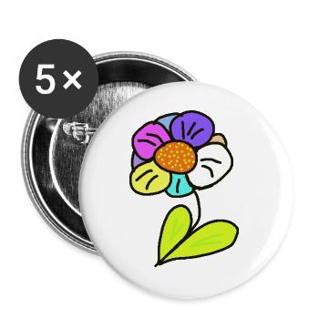 Jardinier des enfants du jardin de fleurs - Lot de 5 grands badges (56 mm) - blanc - Devant