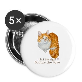 Die Hälfte des Anblicks Verdoppelt die Liebe - Buttons groß 56 mm (5er Pack) - Weiß - Vorne