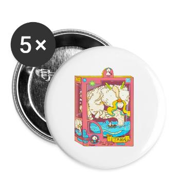 Der Drache und das Boot - Buttons groß 56 mm (5er Pack) - Weiß - Vorne