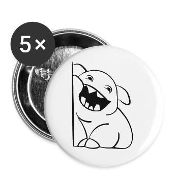 Petit monstre mignon - Lot de 5 grands badges (56 mm) - blanc - Devant