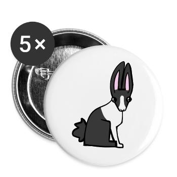 Häschen - Buttons groß 56 mm (5er Pack) - Weiß - Vorne