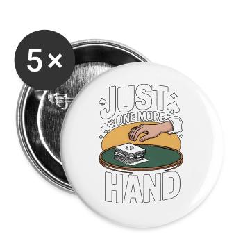 Euchre Just One More Hand Card Game - Buttons large 2.2''/56 mm (5-pack) - white - Front