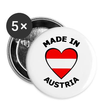 Austria heart - Buttons large 2.2''/56 mm (5-pack) - white - Front