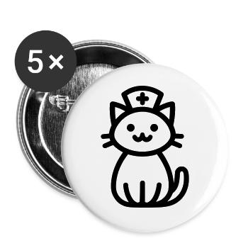 Krankenschwester - Buttons groß 56 mm (5er Pack) - Weiß - Vorne