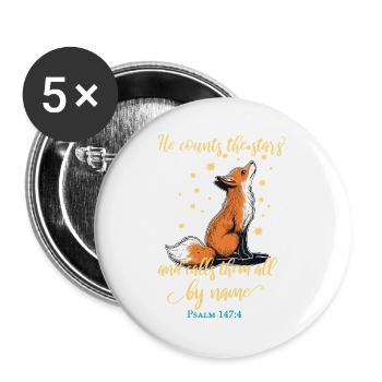 Fox Christian Quote - Buttons large 2.2''/56 mm (5-pack) - white - Front
