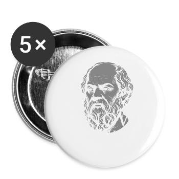 Nichts wissen Sokrates - Buttons groß 56 mm (5er Pack) - Weiß - Vorne