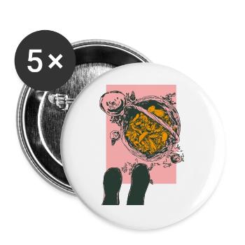 IM PILZWALD - Buttons groß 56 mm (5er Pack) - Weiß - Vorne