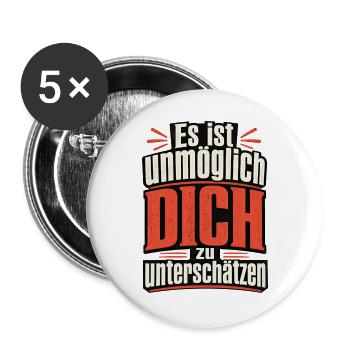 Unmöglich - Buttons groß 56 mm (5er Pack) - Weiß - Vorne