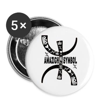 Amazigh Symbol Minimaliste Tifinagh Design. - Lot de 5 grands badges (56 mm) - blanc - Devant