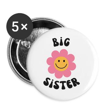 Big Sister - Buttons large 2.2''/56 mm (5-pack) - white - Front