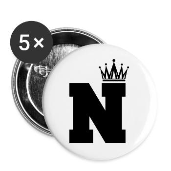 N Crown - Buttons large 2.2''/56 mm (5-pack) - white - Front