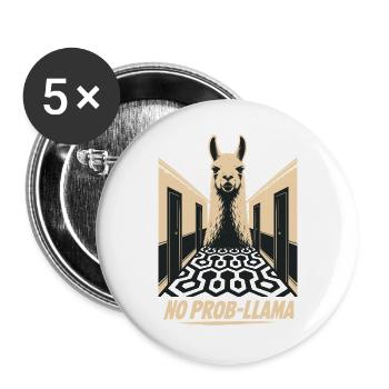 Llama They Bite You Regret Horror - Buttons large 2.2''/56 mm (5-pack) - white - Front