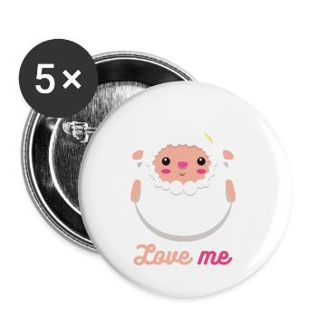 sheep - Buttons large 2.2''/56 mm (5-pack) - white - Front